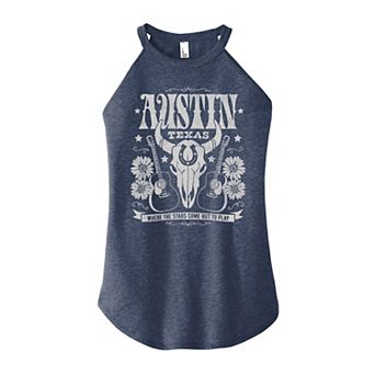 Juniors' Texas High Neck Graphic Tank Top