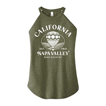 Juniors' California High Neck Graphic Tank Top