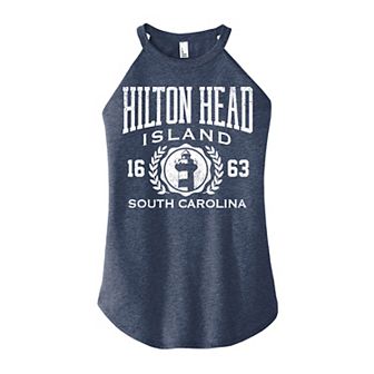 Juniors' Hilton Head Island High Neck Graphic Tank Top
