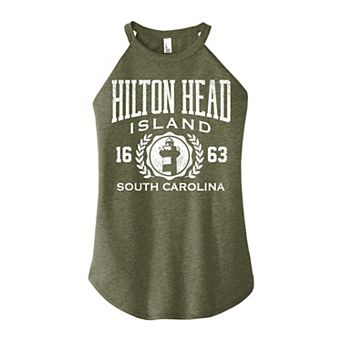 Juniors' Hilton Head Island High Neck Graphic Tank Top