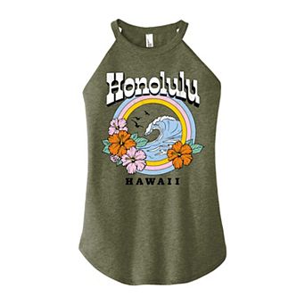 Juniors' Hawaii High Neck Graphic Tank Top