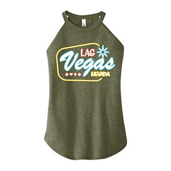 Juniors' Las Vegas High Neck Graphic Tank Top
