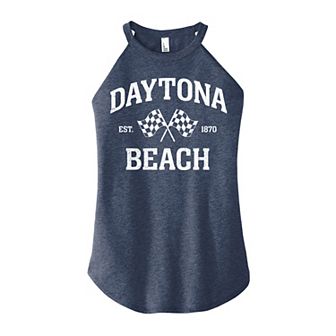 Juniors' Daytona Beach High Neck Graphic Tank Top