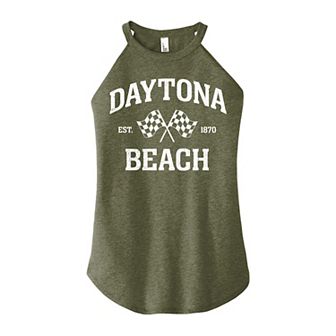 Juniors' Daytona Beach High Neck Graphic Tank Top