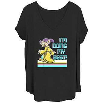 Disney's Snow White & The Seven Dwarves Dopey Junior's Plus Doing His Best V-Neck Graphic Tee