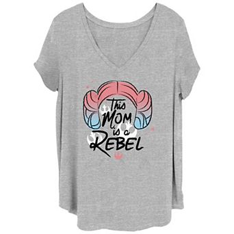 Plus Size Star Wars Princess Leia This Mom Is A Rebel Graphic Tee