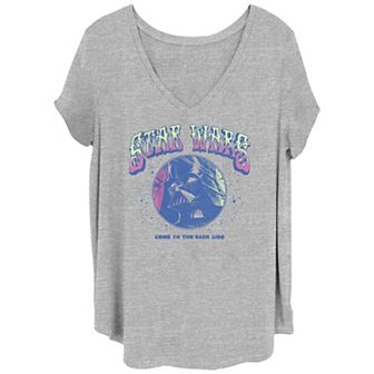 Juniors' Plus Star Wars Come To The Dark Side V-Neck Graphic Tee