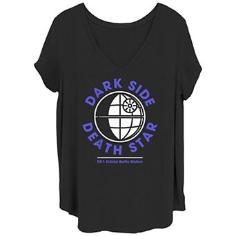 Juniors' Plus Star Wars Death Star V-Neck Graphic Tee