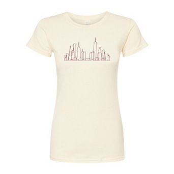 Juniors' NYC Skyline Fitted Graphic Tee
