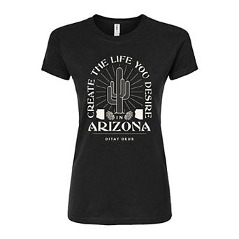 Juniors' Arizona Fitted Graphic Tee
