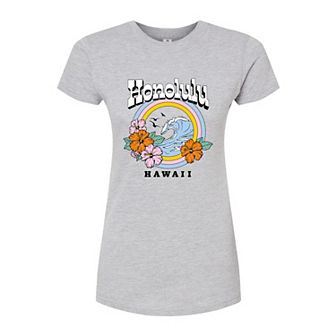 Juniors' Hawaii Fitted Graphic Tee
