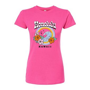 Juniors' Hawaii Fitted Graphic Tee