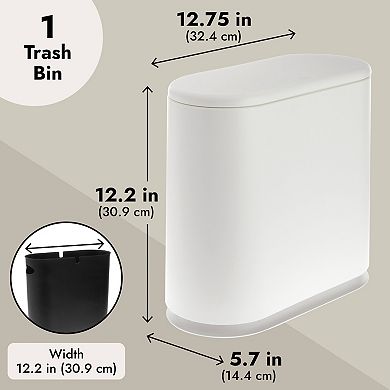 Juvale 12l / 3.17 Gallon Small Bathroom Trash Can With Lid