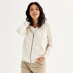 Petite Lands' End Serious Sweats Long Sleeve Button Hoodie