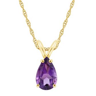 Celebration Gems 14k Gold Gemstone Teardrop Pendant Necklace