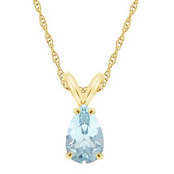 Celebration Gems 14k Gold Gemstone Teardrop Pendant Necklace