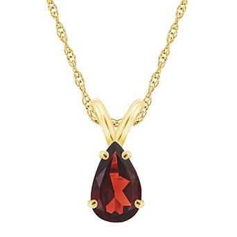 Celebration Gems 14k Gold Gemstone Teardrop Pendant Necklace