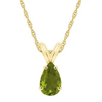 Celebration Gems 14k Gold Gemstone Teardrop Pendant Necklace