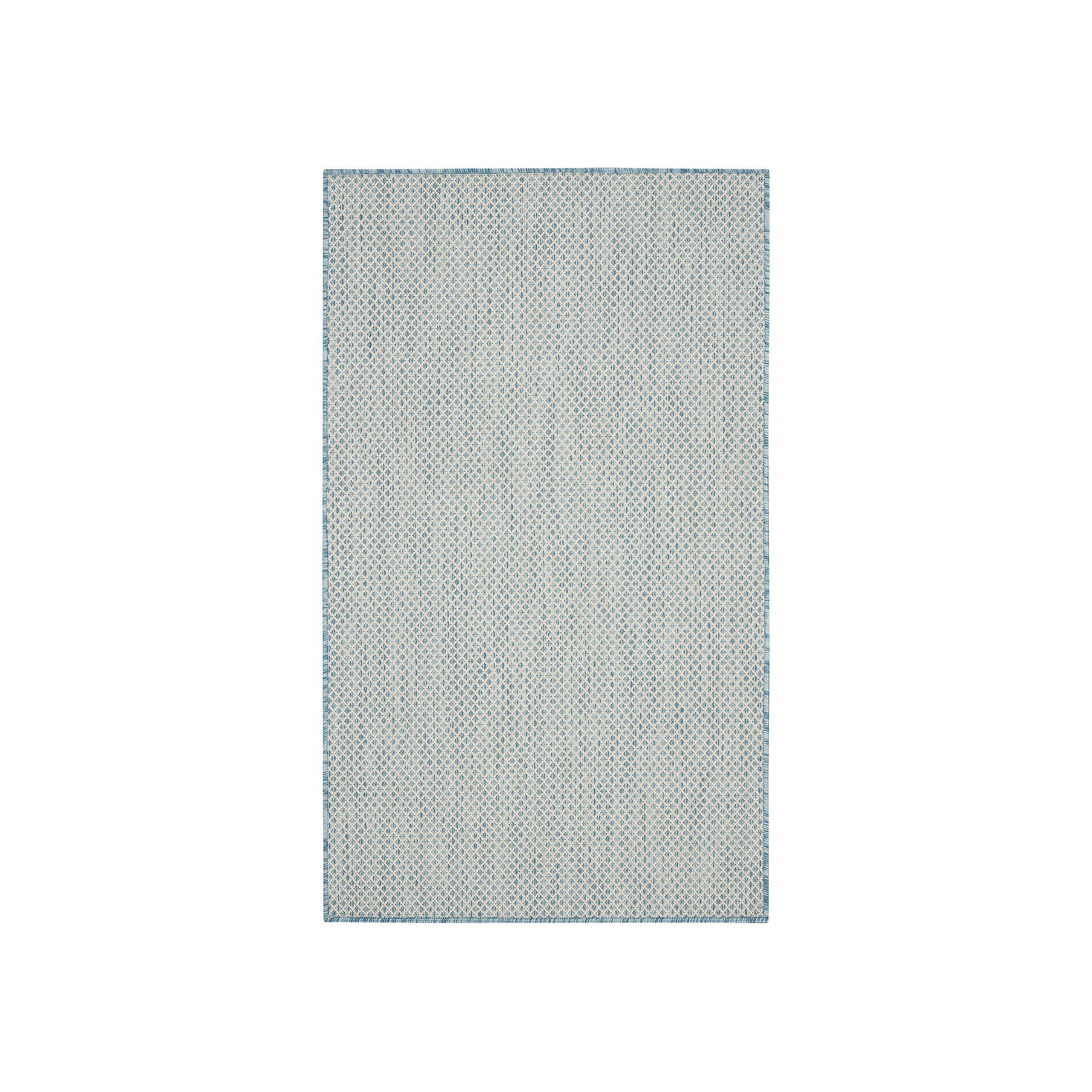 Nourison Courtyard Modern Geometric Indoor Outdoor Rug, Ivory Aqua