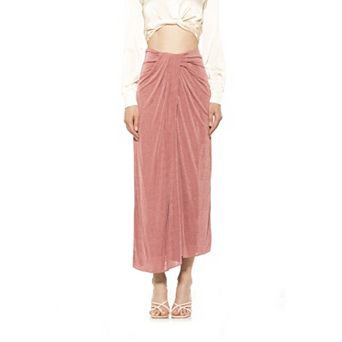 Women's ALEXIA ADMOR Jeanette Front Draped Slinky Midi Skirt