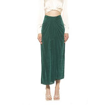 Women's ALEXIA ADMOR Jeanette Front Draped Slinky Midi Skirt