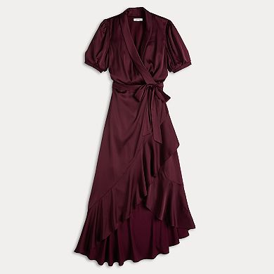 Women's Nine West Ruffled Wrap Midi Dress