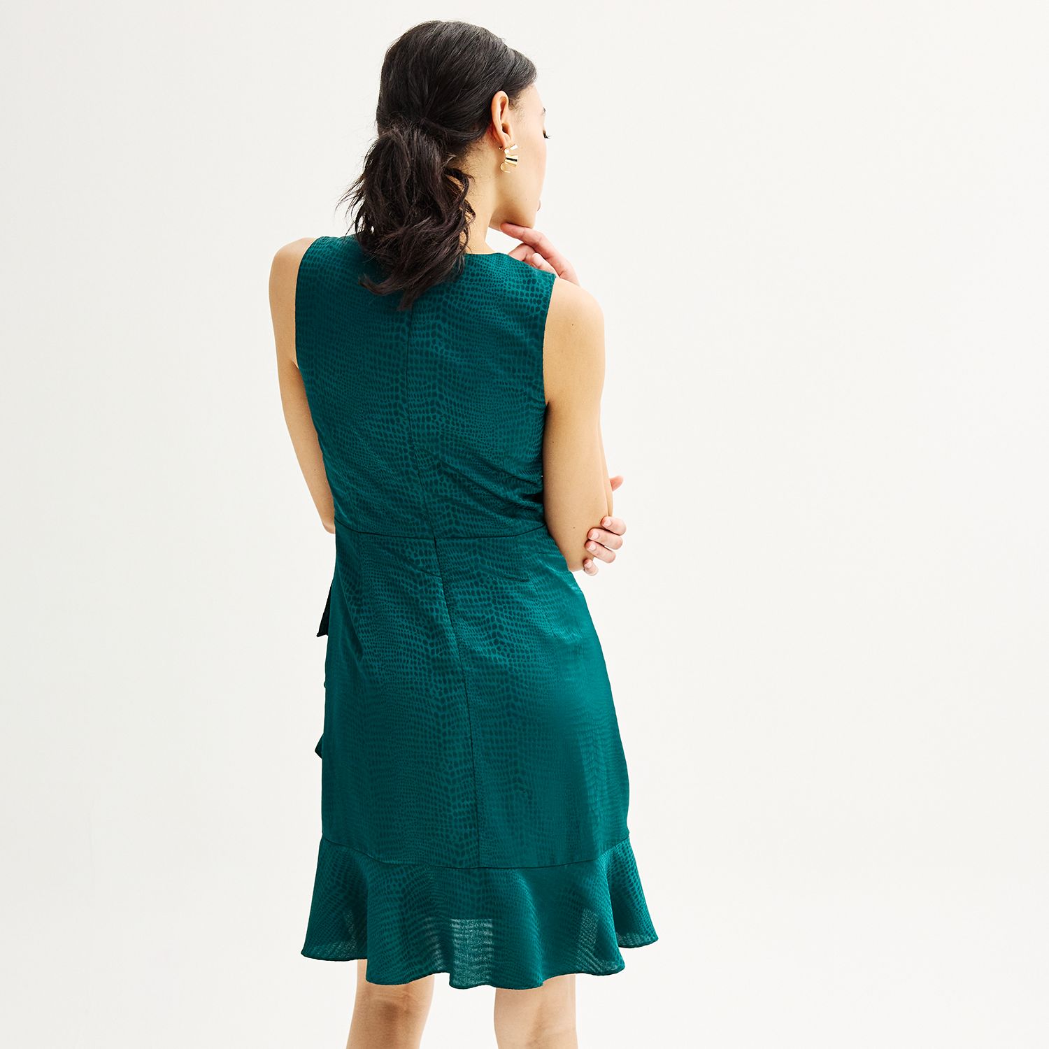 Robe D'été Sans Manches Nine West - Imprimé Floral Vert/jaune/rose, Taille 4, Neuf Avec étiquettes
