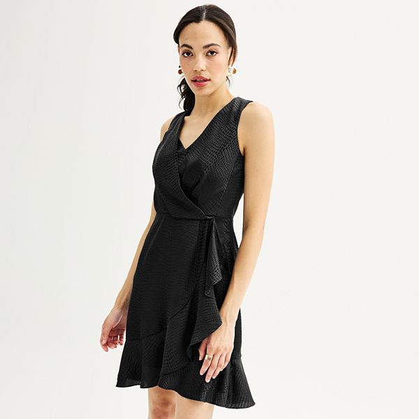 Women's Nine West Sleeveless Wrap Mini Dress