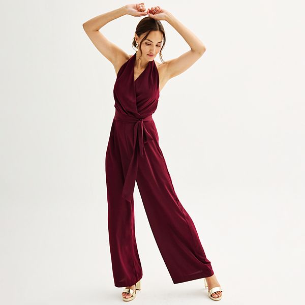 Women's Nine West Wide Leg Halter Jumpsuit