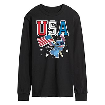 Disney's Lilo and Stitch Men's USA Stitch Long Sleeve Graphic Tee