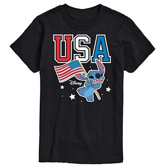 Disney's Lilo and Stitch Men's USA Stitch Flag Graphic Tee