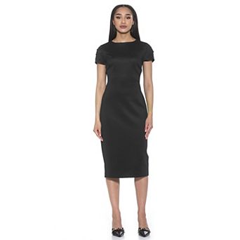 Women's ALEXIA ADMOR Crysta Draped-Sleeve Midi Sheath Dress