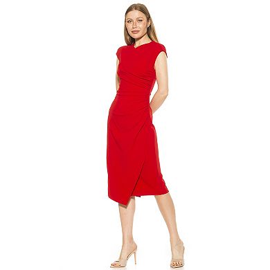 Women's ALEXIA ADMOR Yoon Draped Faux Surplice Sheath Dress