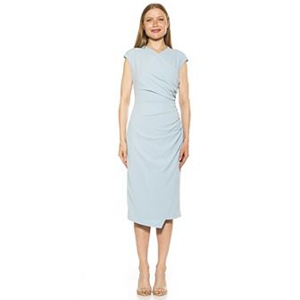 Womens ALEXIA ADMOR Yoon Draped Faux Surplice Sheath Dress