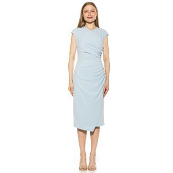 Womens ALEXIA ADMOR Yoon Draped Faux Surplice Sheath Dress