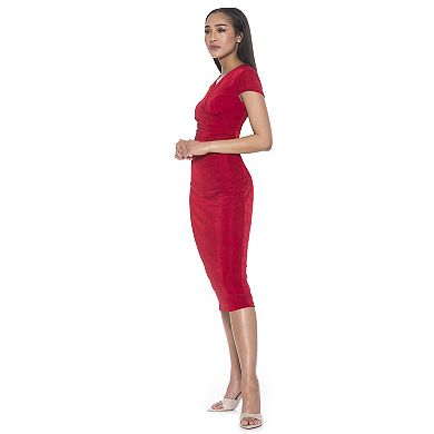 Women's ALEXIA ADMOR Orine Draped Cap Sleeve Sheath Dress