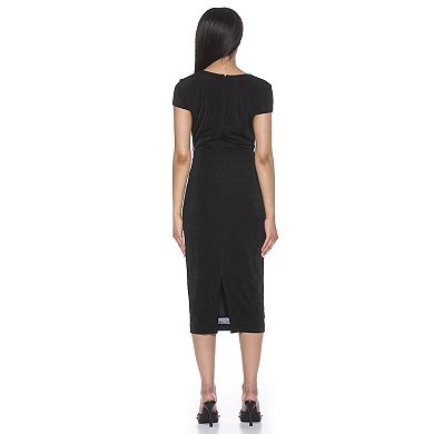 Women's ALEXIA ADMOR Orine Draped Cap Sleeve Sheath Dress