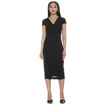 Women's ALEXIA ADMOR Orine Draped Cap Sleeve Sheath Dress