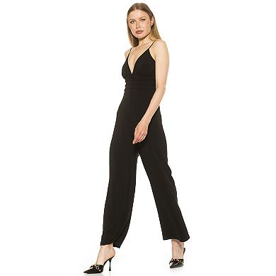 Women's ALEXIA ADMOR Eline V-Neck Wide-Leg Jumpsuit