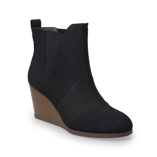 Toms black hot sale suede booties