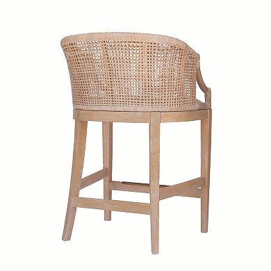 Martha Stewart Playa 25" Handcrafted Rattan Counter Stool