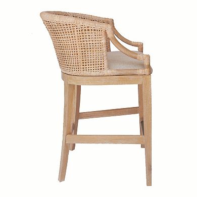 Martha Stewart Playa 25" Handcrafted Rattan Counter Stool