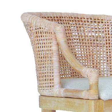 Martha Stewart Playa 25" Handcrafted Rattan Counter Stool