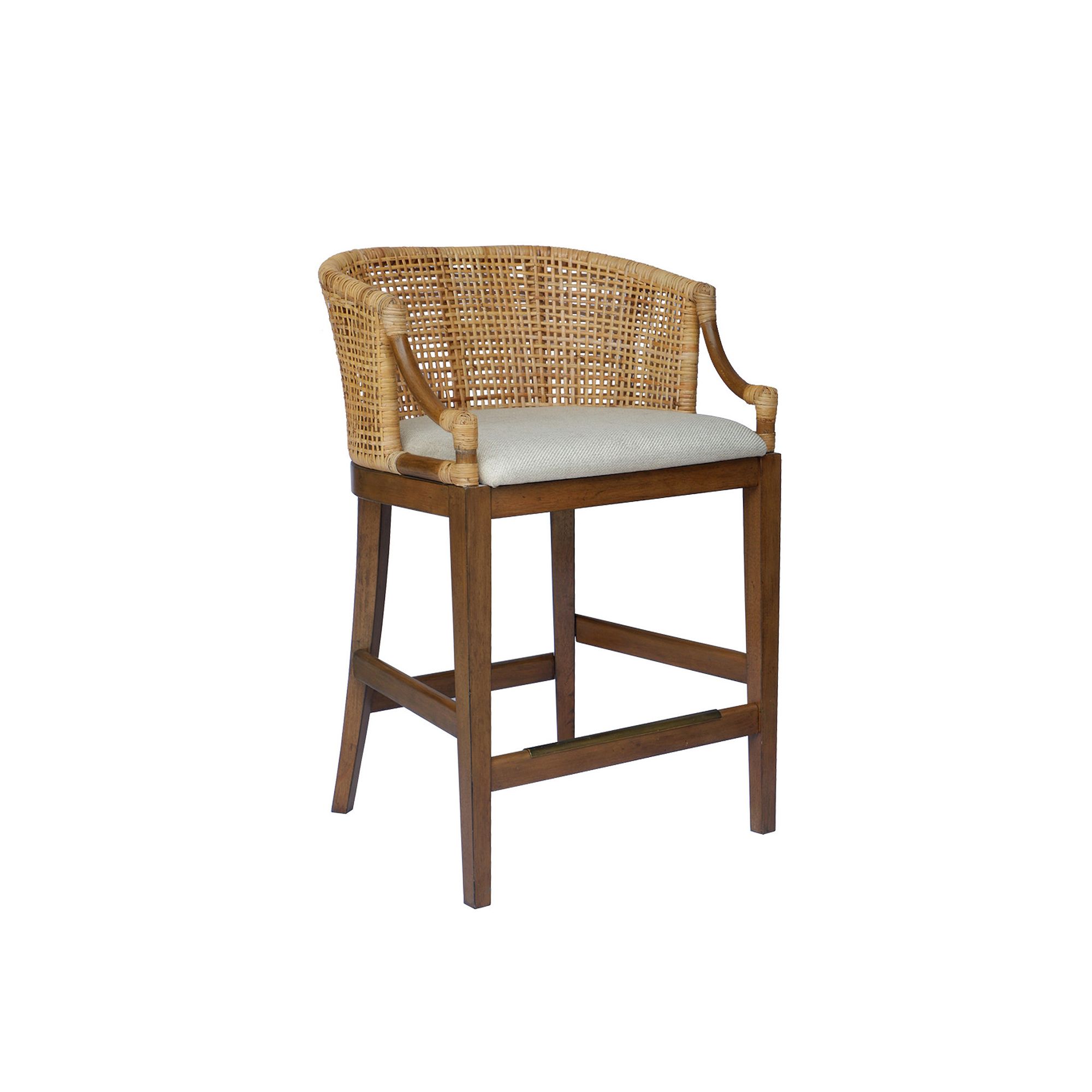 Martha Stewart Playa 25 Handcrafted Rattan Counter Stool, Brown