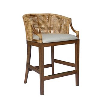 Martha Stewart Playa 25" Handcrafted Rattan Counter Stool