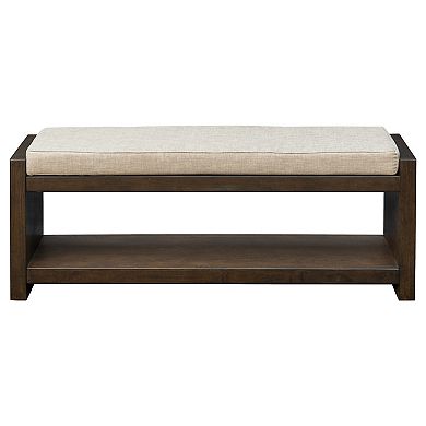 Madison Park Stanton Accent Bench with Lower Shelf