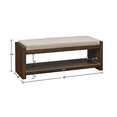 Madison Park Stanton Accent Bench with Lower Shelf