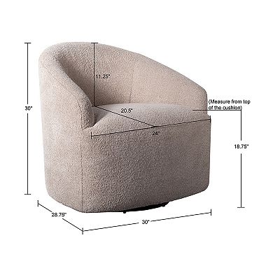 INK+IVY Bonn Upholstered Swivel Barrel Chair
