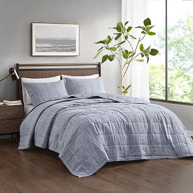 Beautyrest Guthrie 3-Piece Striated Cationic Dyed Oversized Coverlet Set with Shams