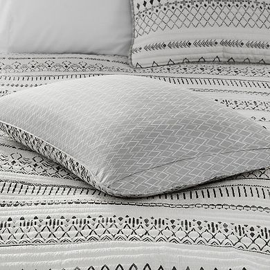 Madison Park Joshua 3-Piece Printed Microfiber Seersucker Coverlet Set with Shams